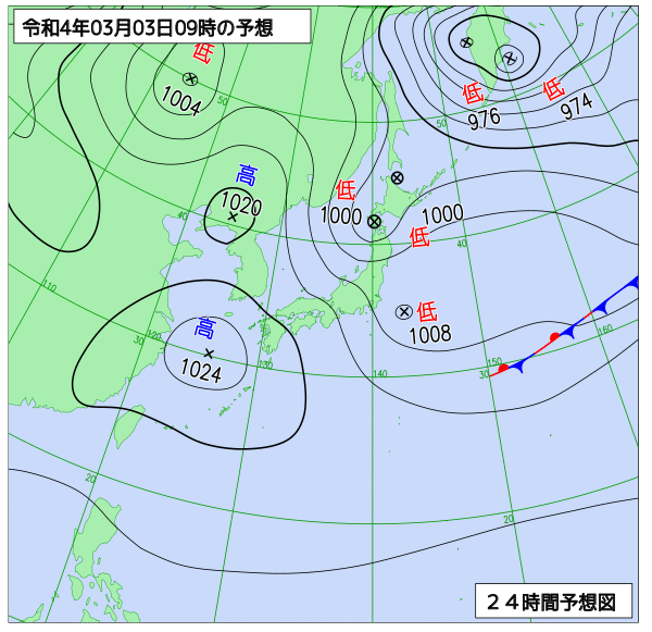 気象庁作成天気図