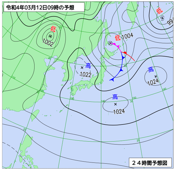 気象庁作成天気図