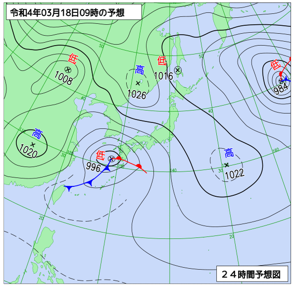 気象庁作成天気図