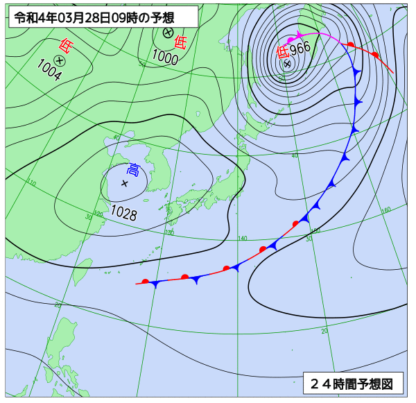 気象庁作成天気図