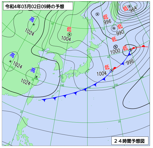 気象庁作成天気図