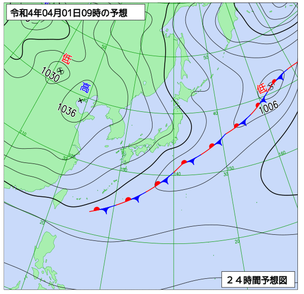 気象庁作成天気図