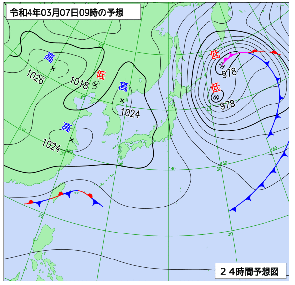 気象庁作成天気図