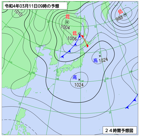 気象庁作成天気図