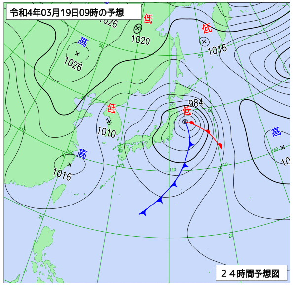 気象庁作成天気図