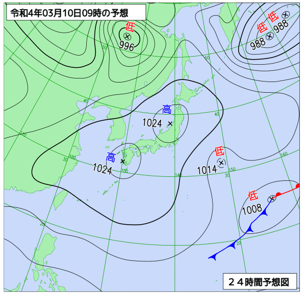 気象庁作成天気図