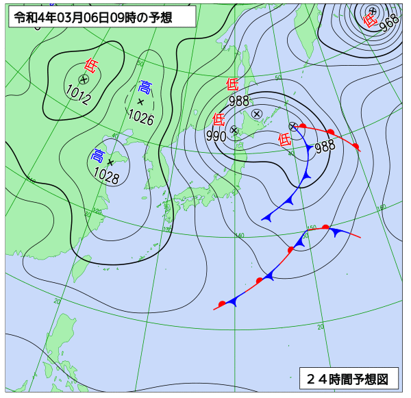 気象庁作成天気図