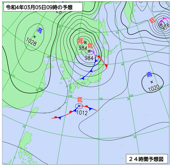 気象庁作成天気図