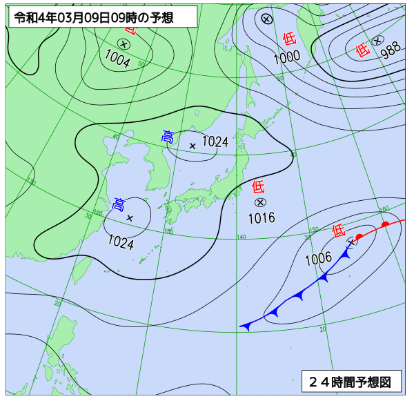 気象庁作成天気図