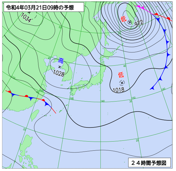 気象庁作成天気図