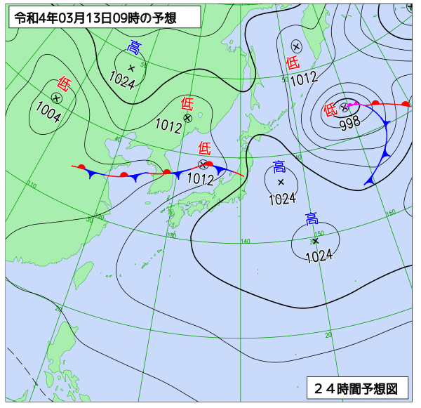 気象庁作成天気図