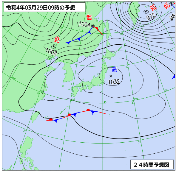 気象庁作成天気図