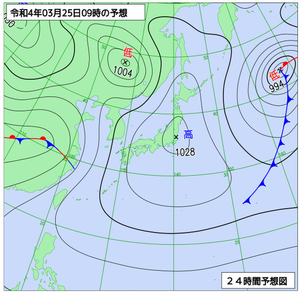 気象庁作成天気図