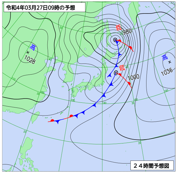 気象庁作成天気図