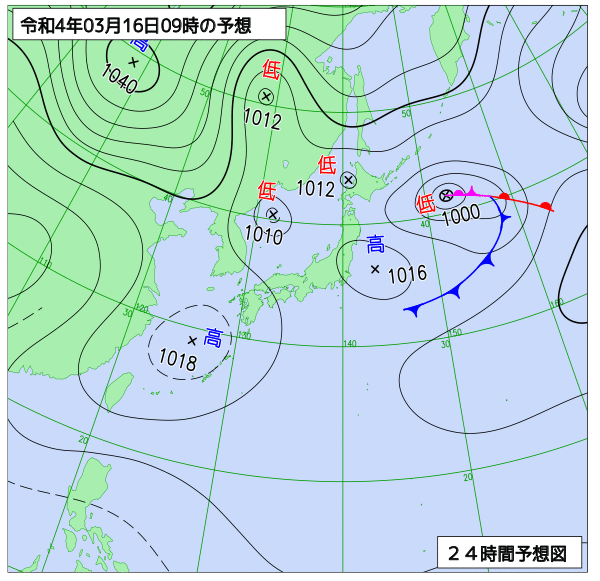 気象庁作成天気図