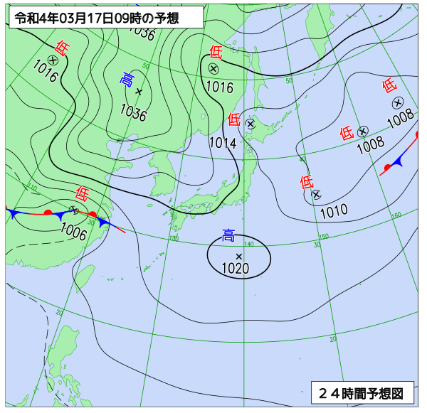 気象庁作成天気図