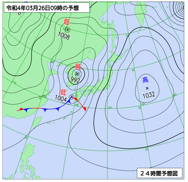 気象庁作成天気図