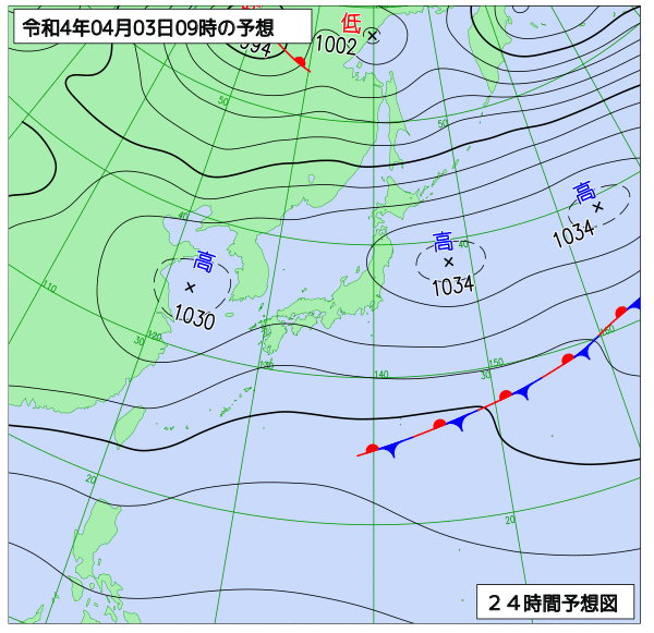 気象庁作成天気図