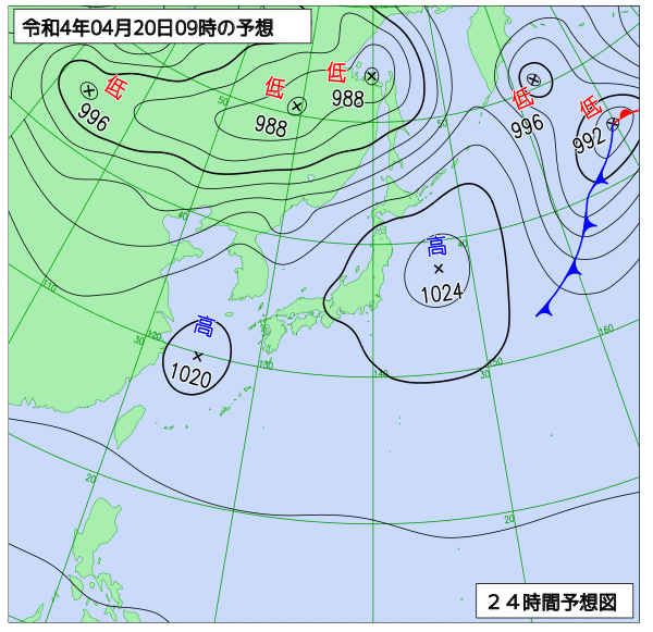 気象庁作成天気図