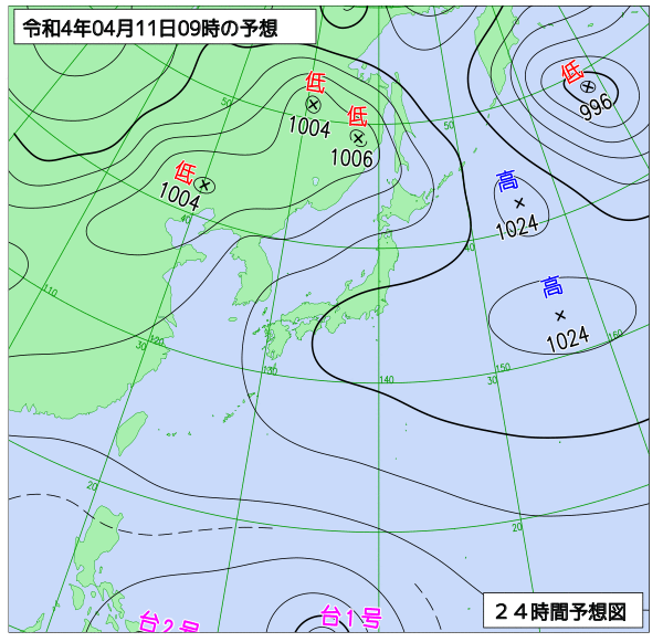 気象庁作成天気図