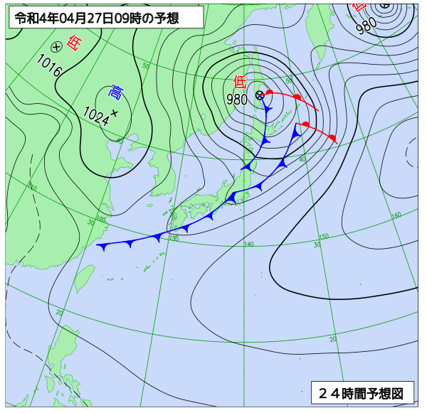 気象庁作成天気図