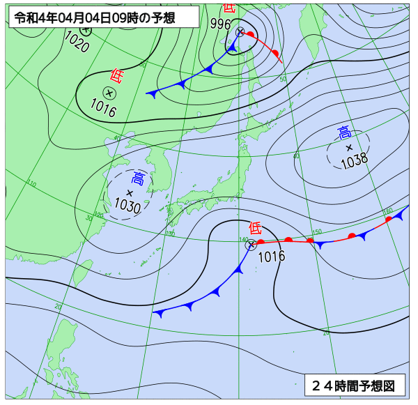 気象庁作成天気図