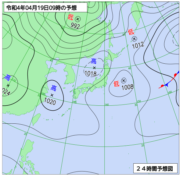 気象庁作成天気図