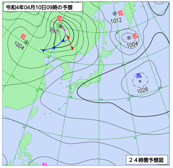 気象庁作成天気図