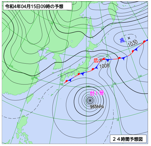 気象庁作成天気図