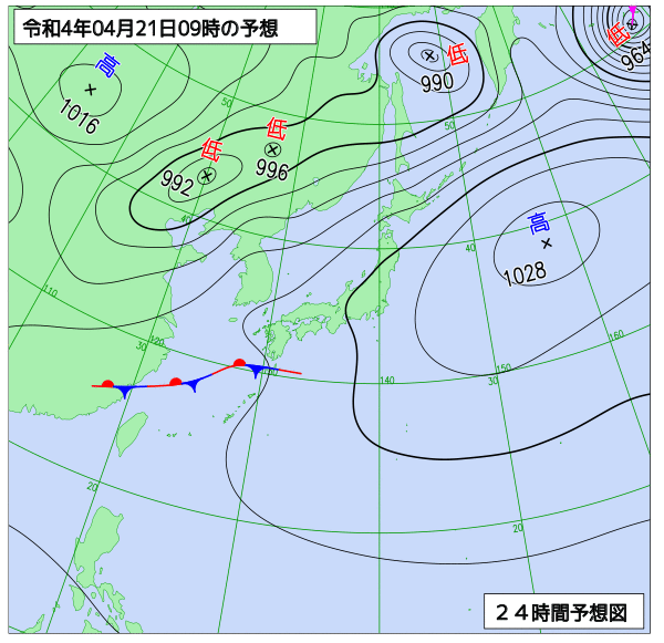 気象庁作成天気図