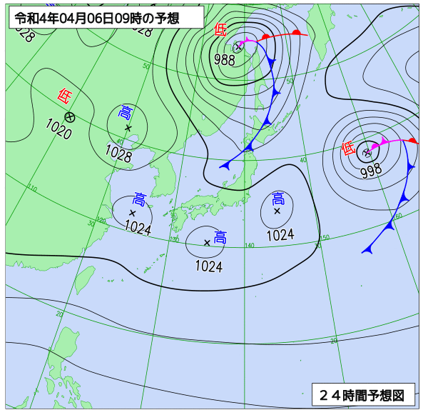 気象庁作成天気図