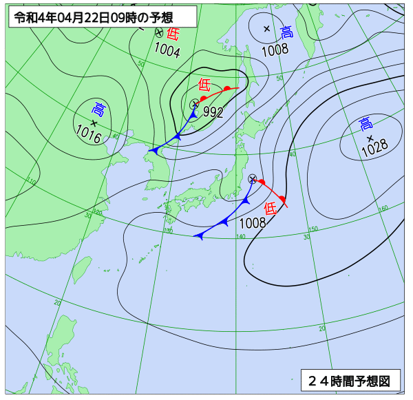 気象庁作成天気図