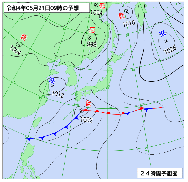 気象庁作成天気図