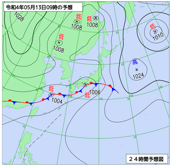 気象庁作成天気図