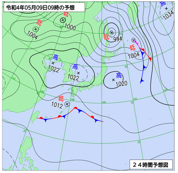 気象庁作成天気図