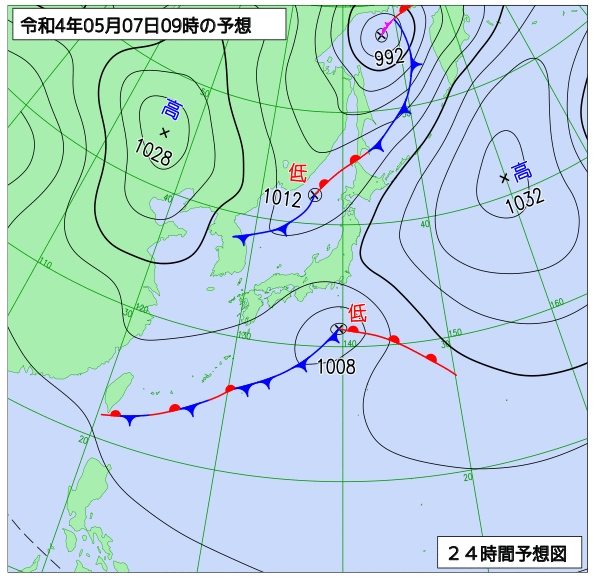 気象庁作成天気図