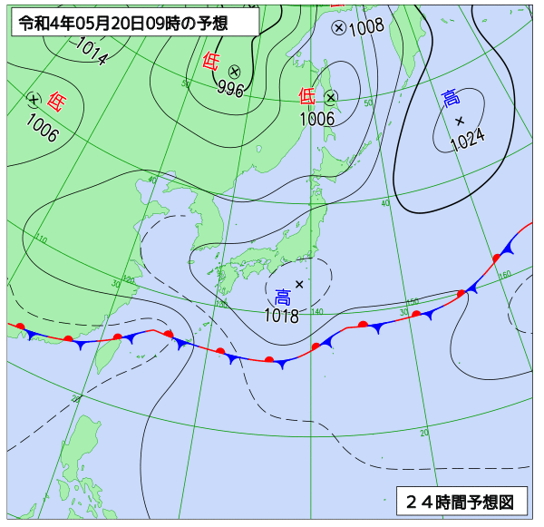 気象庁作成天気図