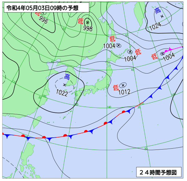 気象庁作成天気図