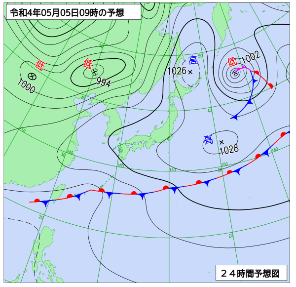 気象庁作成天気図