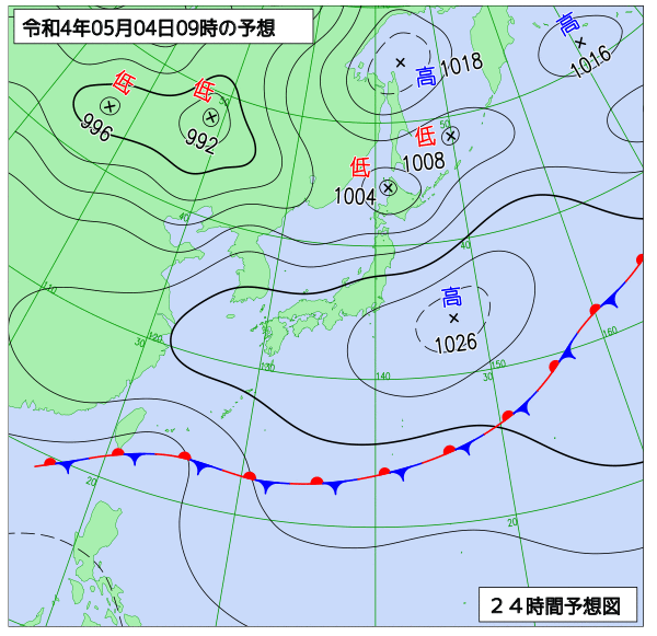 気象庁作成天気図