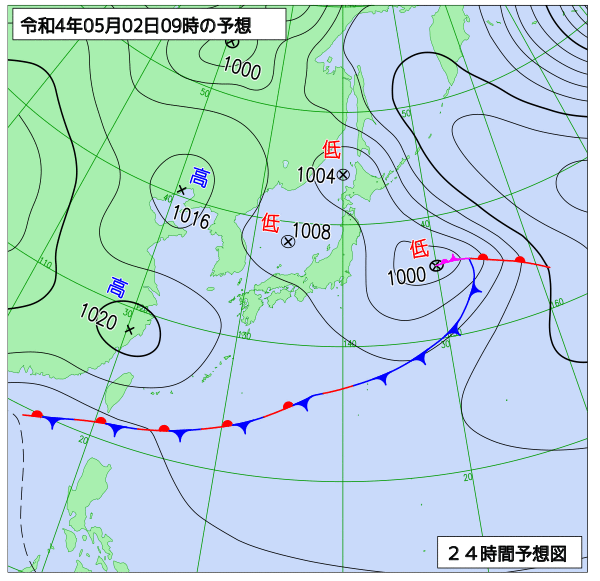 気象庁作成天気図