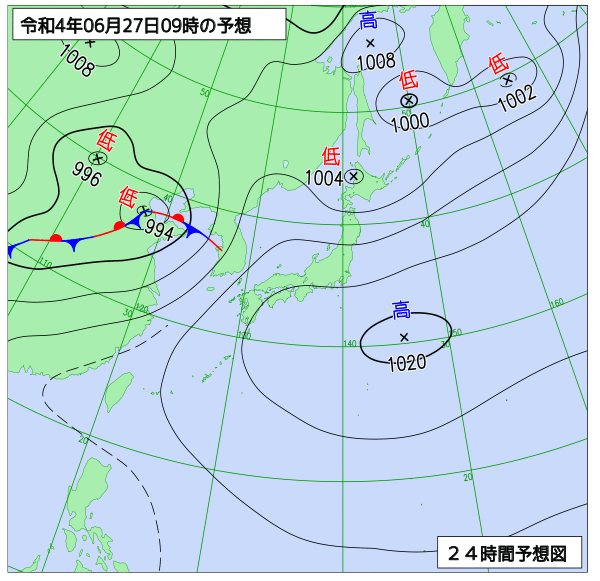 気象庁作成天気図