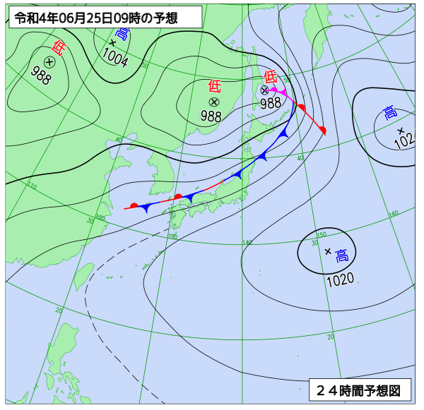 気象庁作成天気図