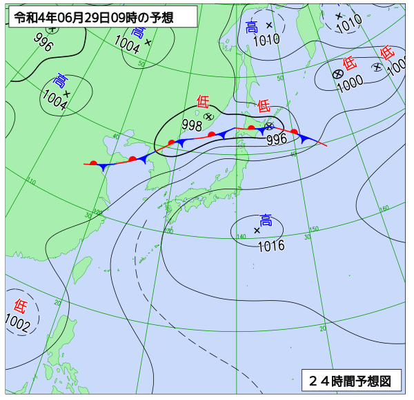 気象庁作成天気図