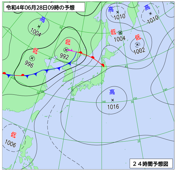 気象庁作成天気図