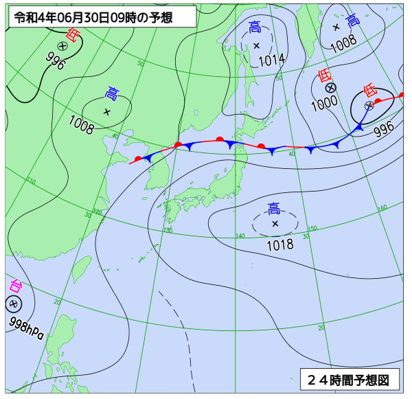 気象庁作成天気図