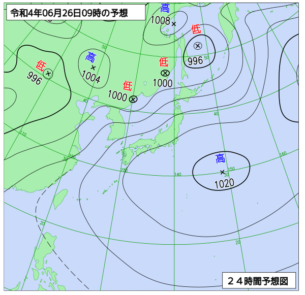 気象庁作成天気図