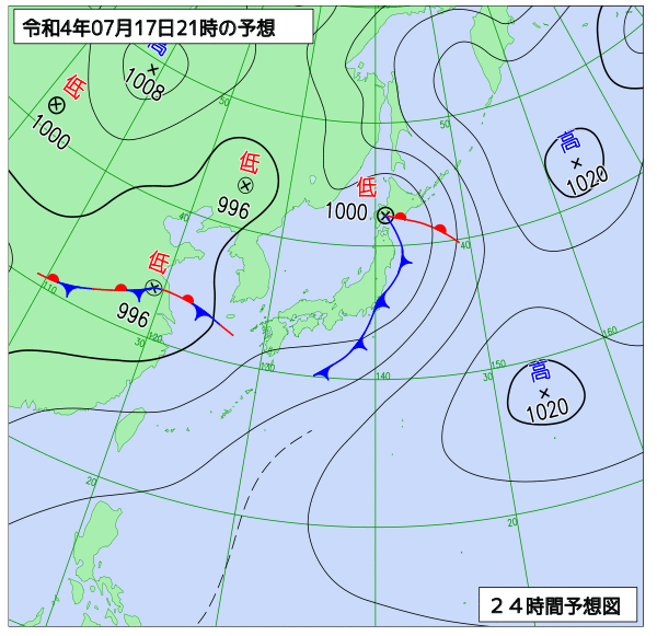 気象庁作成天気図