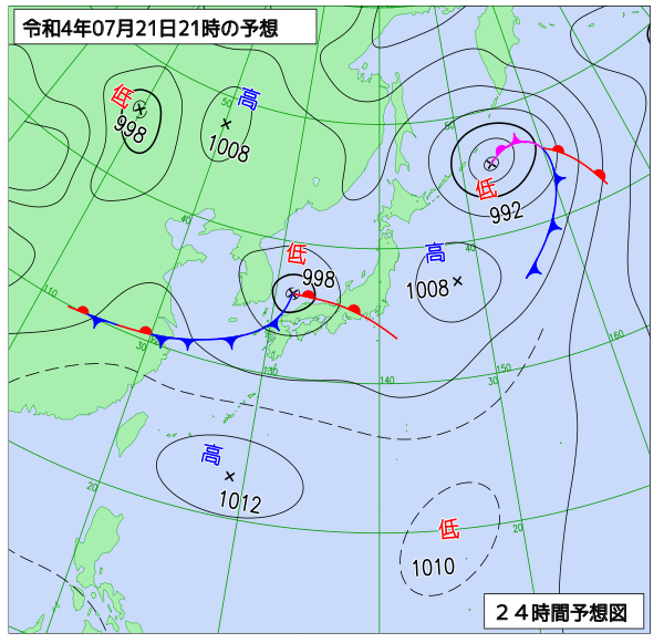 気象庁作成天気図