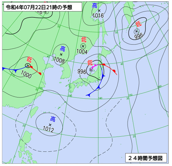 気象庁作成天気図